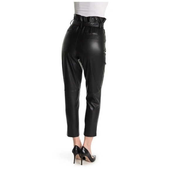 💕BLANKNYC💕 Belted Paperbag Waist Vegan Pants ~ Dark Secrets Black 28 NWT - Picture 3 of 13